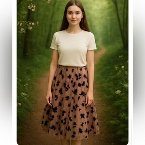 Whimsical‎ Sheer Tulle Midi Skirt size Extra Small/Small
